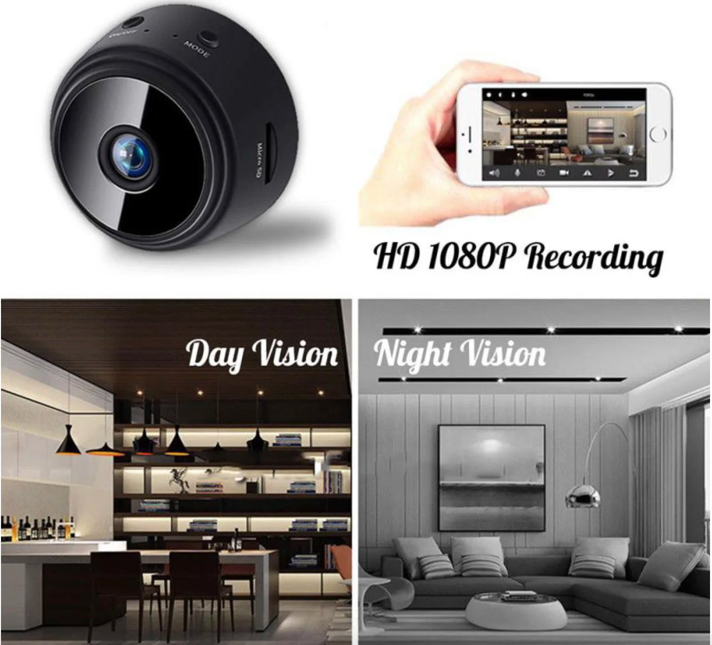 Caméra Miniature WiFi ZEN MOOD™ — Surveillance Discrète & Protection Nocturne